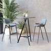 Bar Table 43.3"H Gray & Black – Round Faux Concrete MDF Top with Powder-Coated Steel Base, Modern Indoor Bistro Accent by Zuo Modern - 2 of 4