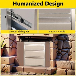 Garvee  Outdoor Kitchen Drawers, Stainless Steel Access BBQ Drawers with Flush Mount Handle - 1 of 4