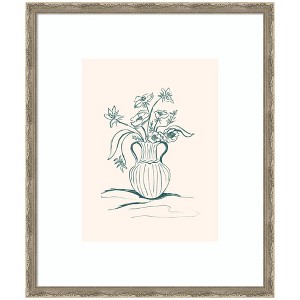 Kate and Laurel Framed Art Garden Floral by Kate Aurelia Holloway, 22x26, Mila Dark Silver - 1 of 4