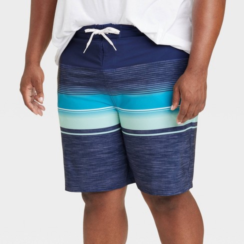 Men's Big & Tall 10 Ocean Striped Swim Shorts - Goodfellow & Co™ Dark Blue  50 : Target