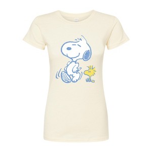 Women's - Peanuts - Snoopy And Woodstock Pastels Fitted Graphic T-Shirt - 1 of 3
