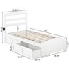 AFI Furnishings Warren Platform Bed T with Footboard & Drawers WH - 2 of 4