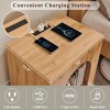 Nightstand with Charging Station, 22" Modern Night Stand with Arched Open Shelf, End Tables for Living Room Bedroom - 2 of 4