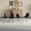 Set of 4 Retro Brown Suede Chairs ,Comfortable Bar Stools,Dining Chair - 2 of 4