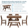 6-Piece Counter Height Dining Set with Storage Shelf, 4 Chairs and Bench, Solid Wood Farmhouse Kitchen Table Set - 2 of 4