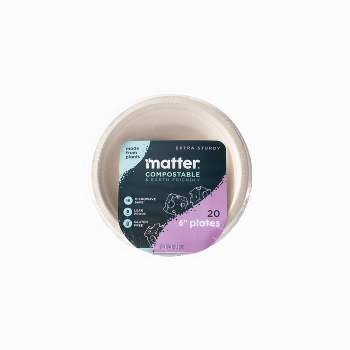Matter Compostable Fiber Dessert Plates - 6" - 20ct