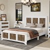 Full Size Farmhouse Platform Bed with Frame, Rustic Wooden Slat Panel Design and Sturdy Plywood Support System-Maison Boucle - 2 of 4