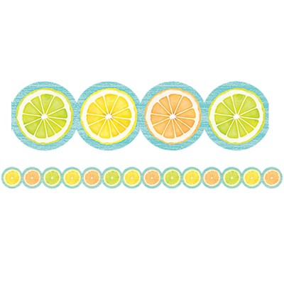 Teacher Created Resources Lemon Zest Citrus Slices Die-Cut Border Trim, 35 Feet (Pack of 6)
