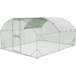 Chicken Coop Large Metal Chicken House Pen Outdoor for Yards with Cover,Spire-Roof Walk-in Poultry Cage, Metal Chicken Coop - 1 of 4