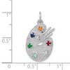 Black Bow Jewelry 14k White Gold and CZ Multicolor Artists Palette Pendant - 4 of 4