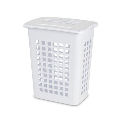 Sterilite Rectangular LiftTop Plastic Dirty Clothes Laundry Hamper Bin with Lid