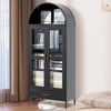 71" Metal Storage Cabinet with Locking Glass Doors – Cold Rolled Steel Filing Cabinet with 2 Drawers & 2 Adjustable Shelves, 0.6mm Thickness, Black - 2 of 4