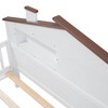 CAVINAS Twin Size Bed Frame, Wood Platform Bed with House-shaped Headboard,  Wooden House Bed with LED and Built-in Storage - 4 of 4