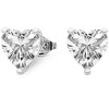 Pompeii3 1Ct Heart Shape Diamond Studs Lab Created 14k White Gold - 2 of 4