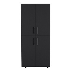 SEVOBAL Armoires 70 Inch High Four Door Armoire with Six Shelves and Two Hanging Rods for Bedroom Storage, Black, 31.5"*18.9"*70.8" - 1 of 4