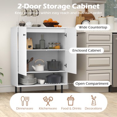 Costway Sideboard Buffet Cabinet 2-Door Kitchen Storage Cabinet w/ Adjustable Shelf — фото 5