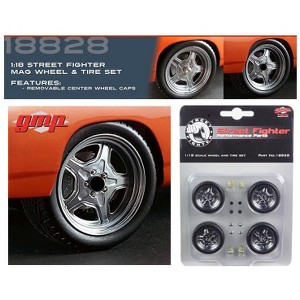 Street Fighter Mag Wheel and Tire Set of 4 pieces from "1970 Plymouth RoadRunner "The Hammer" "Fast & Furious" Movie 1/18 by GMP - 1 of 3