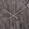 GlasFlength Wall Clocks Non Ticking Clock Digital Wall Clock Silent Vintage Decorative Wall Clocks for Living Room, Brown, 30"*4"*30" - 4 of 4