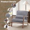 FONTOI Mid Century Modern Accent Chair with Wooden Frame and Armrests Upholstered Cushion for Living Room Bedroom, Gray, 25.2"*29.92"*30.31" - 3 of 4