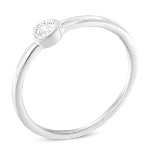 Silver Miracle-Set Diamond Round Shaped Promise Ring - 1 of 4