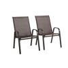 Ridstar 2 Piece Outdoor Patio Dining Chairs with Armrest High Backrest For Garden & Backyard-Brown - 3 of 4