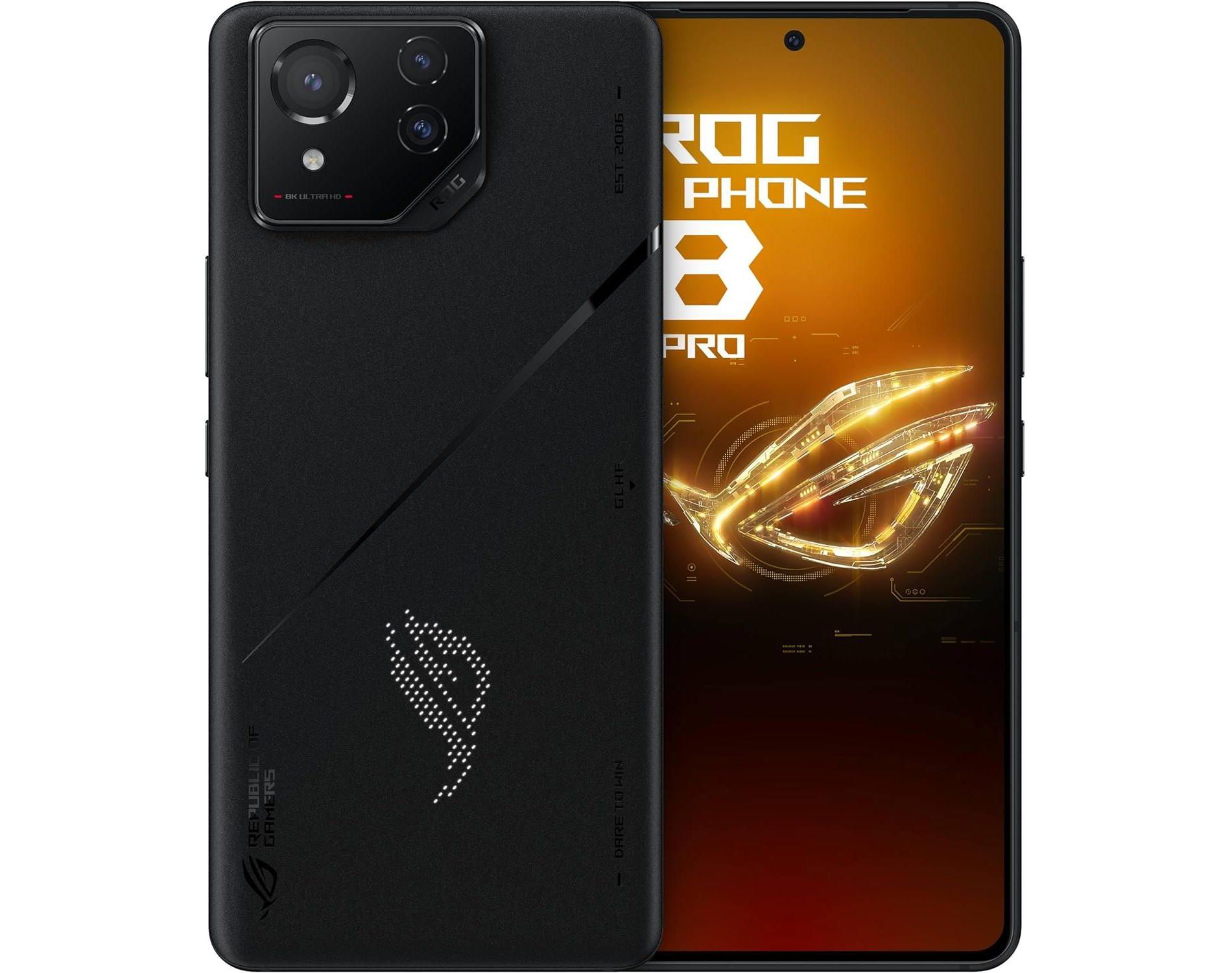 ASUS ROG Phone 8 Pro Unlocked Android, US Version, 6.78" 165Hz AMOLED Display, 512GB Storage, 16GB RAM 5500mAh Battery Phantom Black AI2401-16G512G-BK