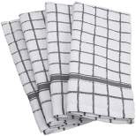 4pk Nautical Windowpane Kitchen Towels Gray - Design Imports