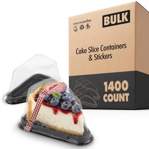 Stock Your Home Plastic Disposable Cake Slice Containers (1400 Pack ...