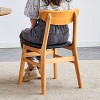 CAVINAS Rubberwood Dining Chair, Upholstered Side Chair with Rattan-Style Design, Small Curved Back, PU Cushion - 3 of 4