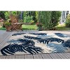 World Rug Gallery Tropical Floral Modern Indoor/Outdoor Area Rug:  Weather-Resistant,  Low Cut Pile,  Botanical - 2 of 4
