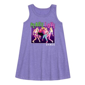 JoJo Siwa Peace Love Dance Graphic Sleeveless Aline Dress - Purple - Large - 1 of 3