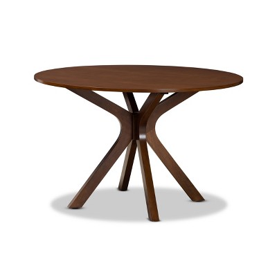 48 Kenji Wide Round Wood Dining Table Walnut Baxton Studio Target