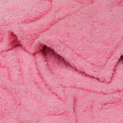 Twin Pink Sherpa Fleece Faux Fur Throw Blanket