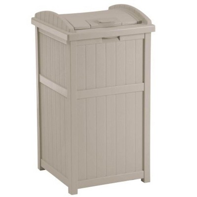 Suncast Wicker Resin Outdoor Hideaway Trash Can With Latching Lid For Use  In Backyard, Deck, Or Patio, Dark Taupe : Target