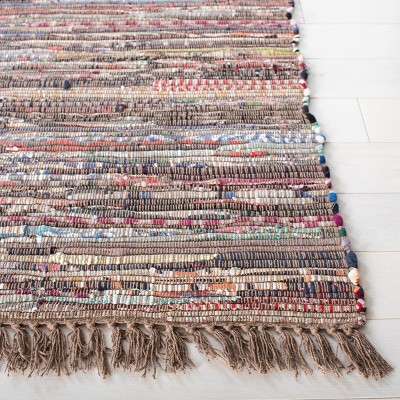 Rust and Multicolor Handwoven Cotton Area Rug 3' x 5'