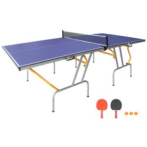 Sevobal Game Tables 8FT Foldable Ping Pong Table with 2 Paddles and 3 Balls for Indoor Outdoor Game, Blue, 96.06"*48.03"*29.92" - 1 of 4