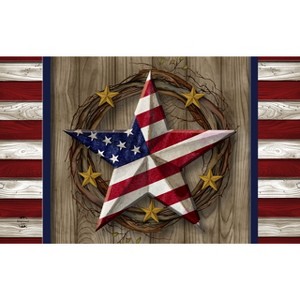 Briarwood Lane Everyday Doormat 30x18 Indoor Outdoor American Barn Star Doormat - 1 of 4
