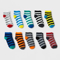 Boys' 10pk Stripe Low Cut Socks - Cat & Jack™ : Target