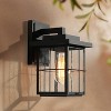 11" Metal/Seeded Glass Modern Outdoor Wall Light Black - LNC: Weather-Resistant ETL Listed - 2 of 4