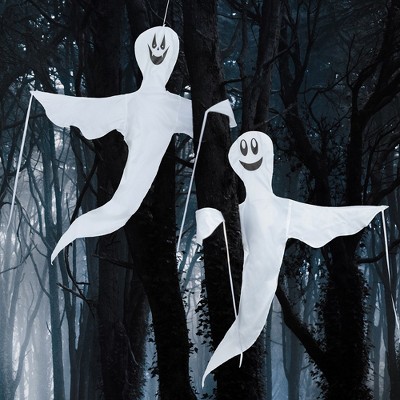 Garvee 2Pack Tree Wrap Ghost Decoration, 50" Halloween Cute Ghost Design Decorations