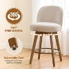Bekrvio 26" Swivel Counter Height Bar Stools Set of 1/2/3/4,Fabric Upholstered Bar Chairs with Walnut Wood Legs, Counter-Height Kitchen Island Stools - 3 of 4