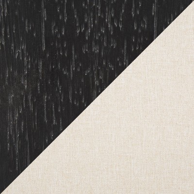 Carmen Beige Fabric and Black Wood Velvet Dining Chairs - Set of 2