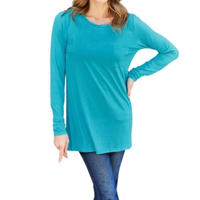 Women's Luxe Long Sleeve Top With Pockets - Basic Bae