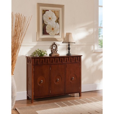 Kings Brand Furniture Scherer Wood Console Sideboard Buffet Table with Storage, Walnut