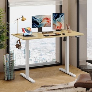 GALAXHERO 48 x 24 Inches Height Adjustable Electric Standing Desk for Home Office, Ergonomic Sit to Stand Desk with Phone Holder - 1 of 1