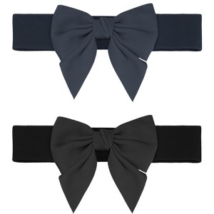 INSPIRE CHIC Women's Decoration Elastic Wide Stretch Bowknot Versatile Fashion Dress Waistband 2 Pcs - 1 of 4
