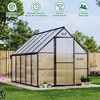 Aluminum-Framed Polycarbonate Greenhouse, Heavy Duty Polycarbonate Greenhouse with Roof Vent, Large Enhanced Aluminum Greenhouse Kit - 2 of 4