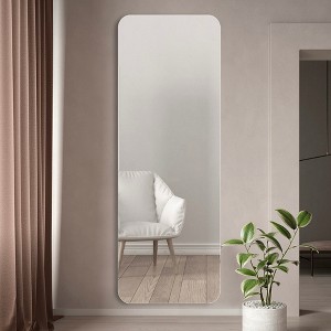 Lyngins Full Length Mirror for Bedroom,Full Body Mirror with Round Corner,Wall-mounted Mirror for Living Room,Entryway,Cloakroom,Silver - 1 of 4