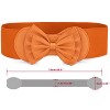 Allegra K Women Bowtie Ornament Press Stud Button Elastic Waist Cinch Belt Orange One Size 1 Pc - 3 of 4