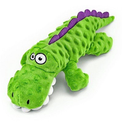 Ruffin' It Tuff Plush Gator Dog Toy - Green - L